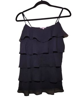 Candie's Black Ruffled Blouse with Spaghetti Straps